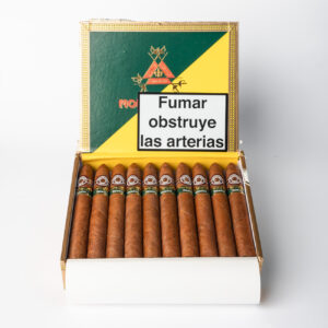Montecristo cigars, Reserva series, elegant presentation in a classic box.