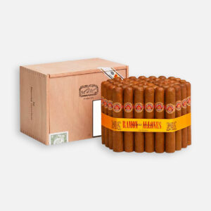 سيجار رامون ألونيس مع شريط نابض بالحياة، تغليف صندوق خشبي كلاسيكي.