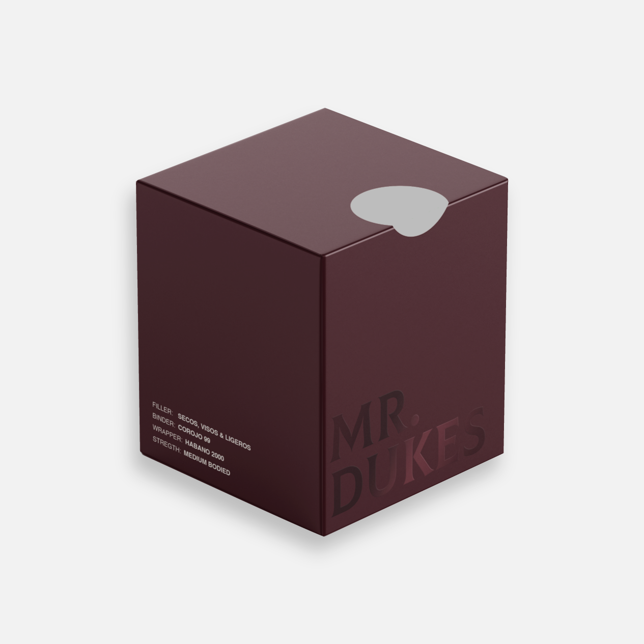 علبة سيجار السيد دوكس، تصميم كستنائي أنيق.